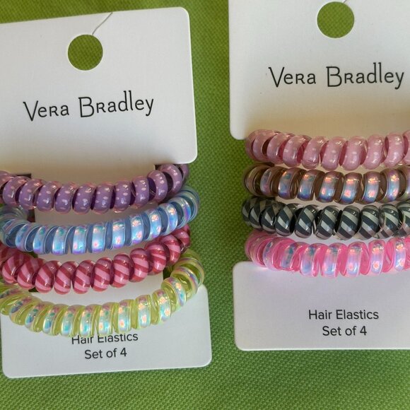 VERA BRADLEY SPIRAL HAIR ELASTICS:NWT SWEET WILDFLOWERS or HAPPY HYDRANGEAS - Picture 3 of 14
